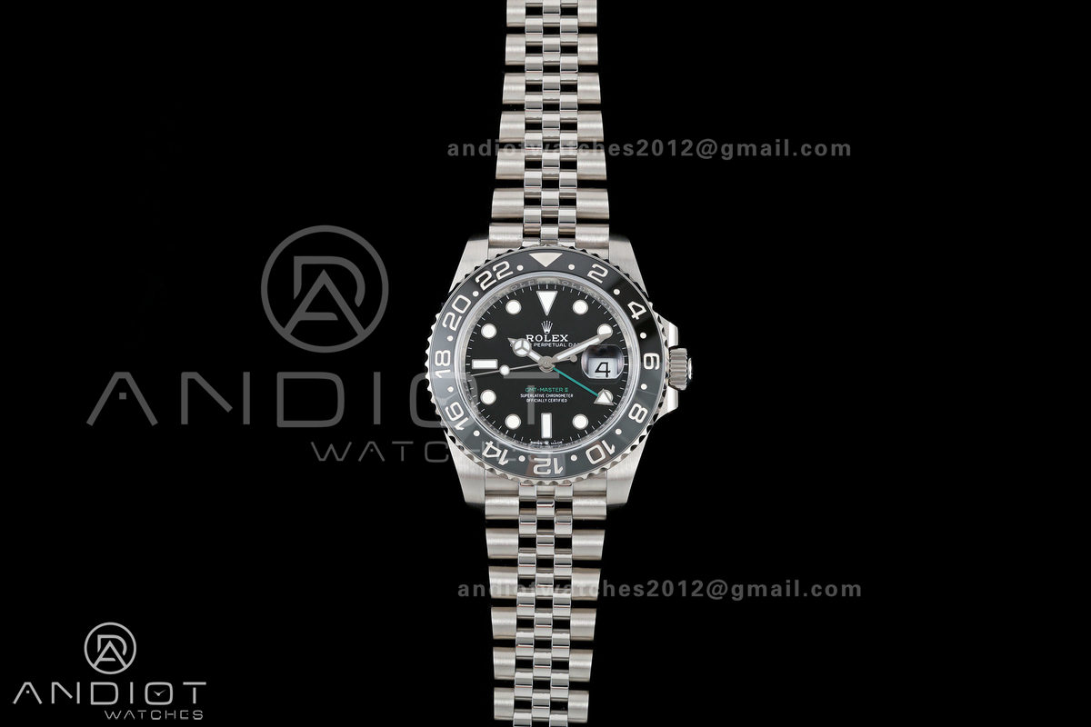 GMT-Master II 126710 GRNR Black/Gray V2 904L SS QF 1:1 Black Dial On Jubilee Bracelet SH3285 CHS (Free Sprung)